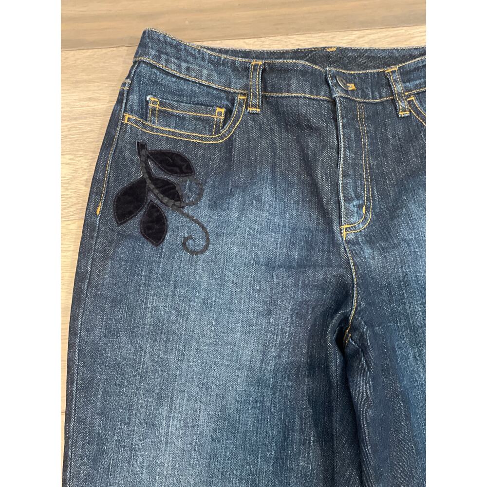Talbots Size 4 Dark Wash Stretch Jeans Embroidered Floral Women’s - Picture 4 of 9